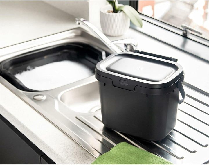Addis, Komposteimer für Lebensmittelabfälle für die Küche, Plastik, Schwarz, Compost Caddy Compost C
