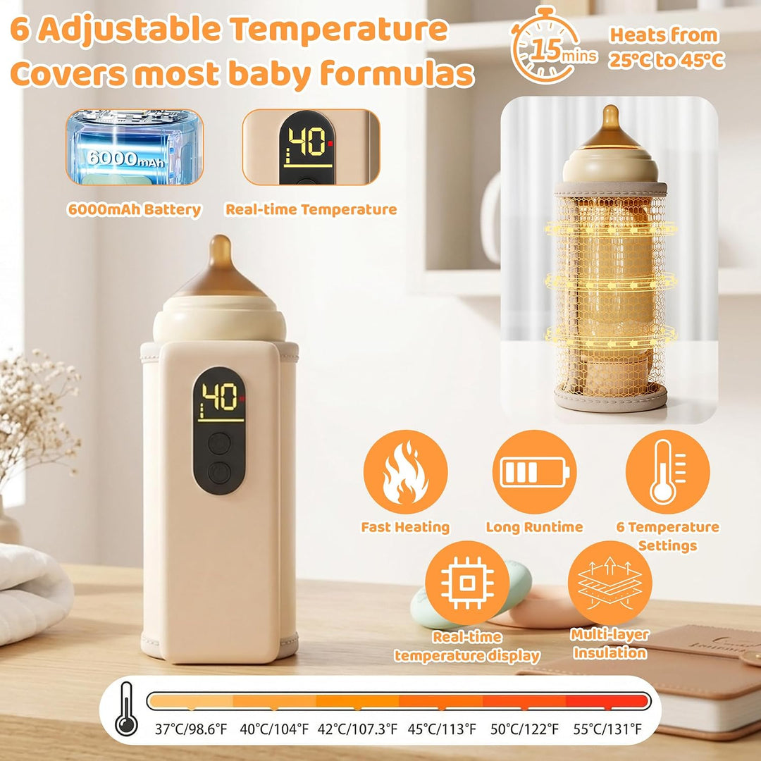 Tragbarer Babyflaschenwärmer mit Vibration-Shaker für Babymilch
