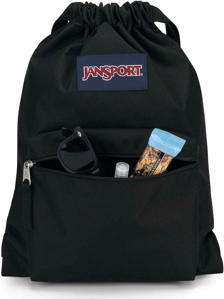 JanSport DRAWSACK Kleiner Rucksack,Black Schwarz, Schwarz