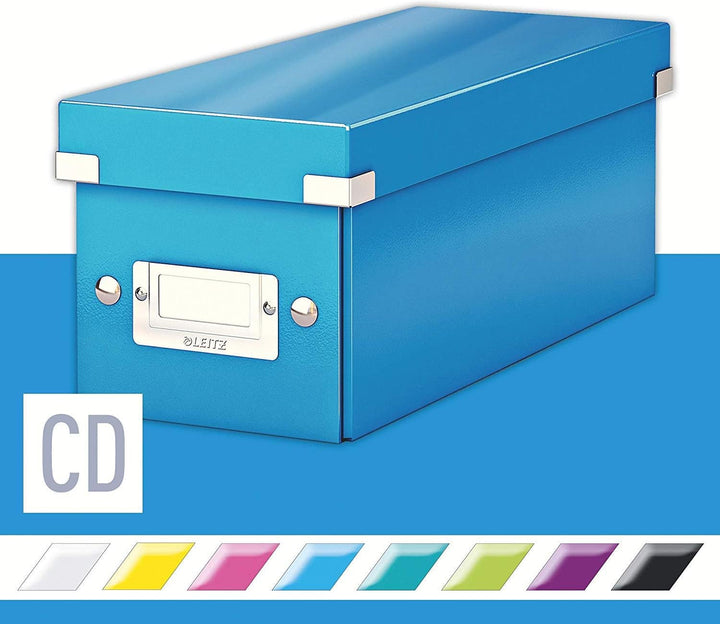 Leitz CD Aufbewahrungsbox, Blau, Mit Deckel, Click &amp; Store, 60410036 (2er Pack)