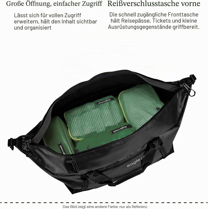 Eagle Creek Migrate Duffel Reisetasche – 100% recycelte Materialien, breite Öffnung und verstaubare