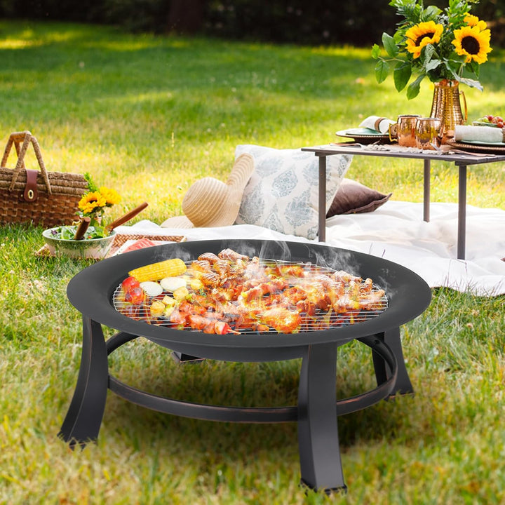 Feuerschalen für den Garten Φ76cm, Feuerschale mit funkenschutz und grillrost, Multifunctional Feuer