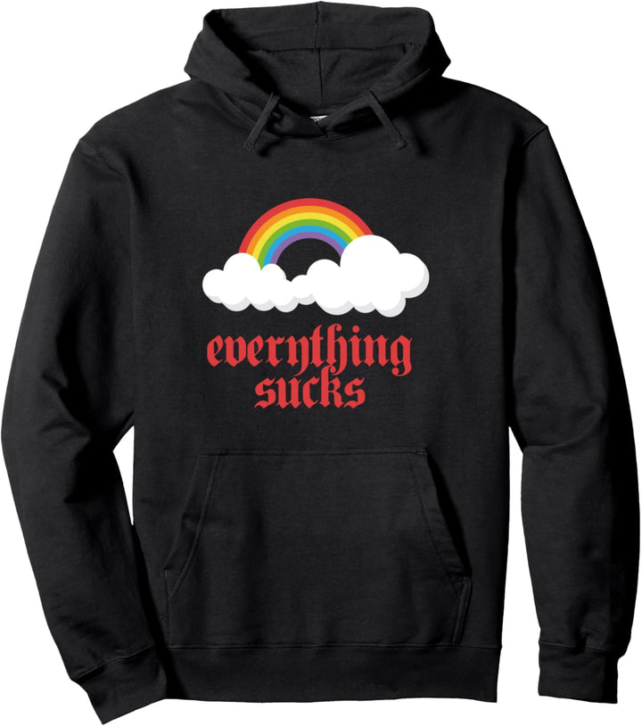 Kawaii Everything Sucks Goth Egirl Aesthetic Witch Pullover Hoodie