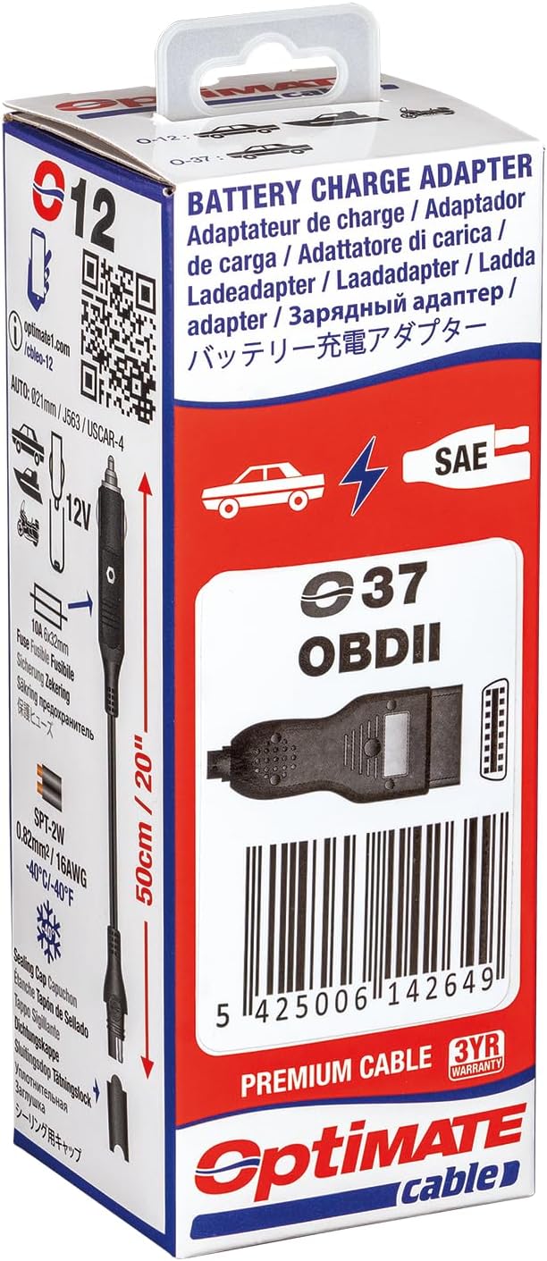 TecMate OptiMATE CABLE O-37, Adapter, SAE auf OBDII, Blue OptiMATE ADAPTER, SAE auf OBDII, OptiMATE