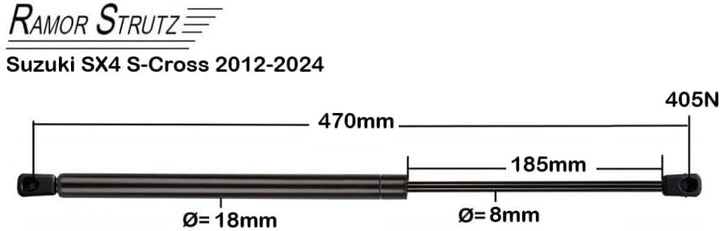 2x Gasfeder Dämpfer Heckklappe Kompatibel mit Suzuki SX4 S-Cross 2012-2021. Gasdruckfeder Heckklappe