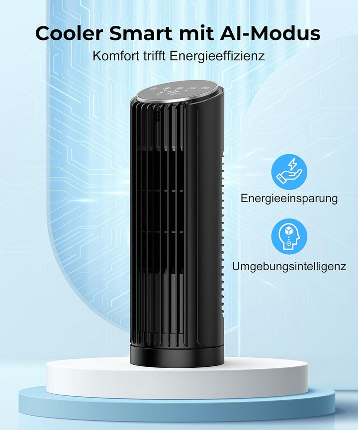 PNTCK Turmventilator mit Fernbedienung, 33cm ventilator leise mit 4 Modi,4 Geschwindigkeiten, 70°Osz