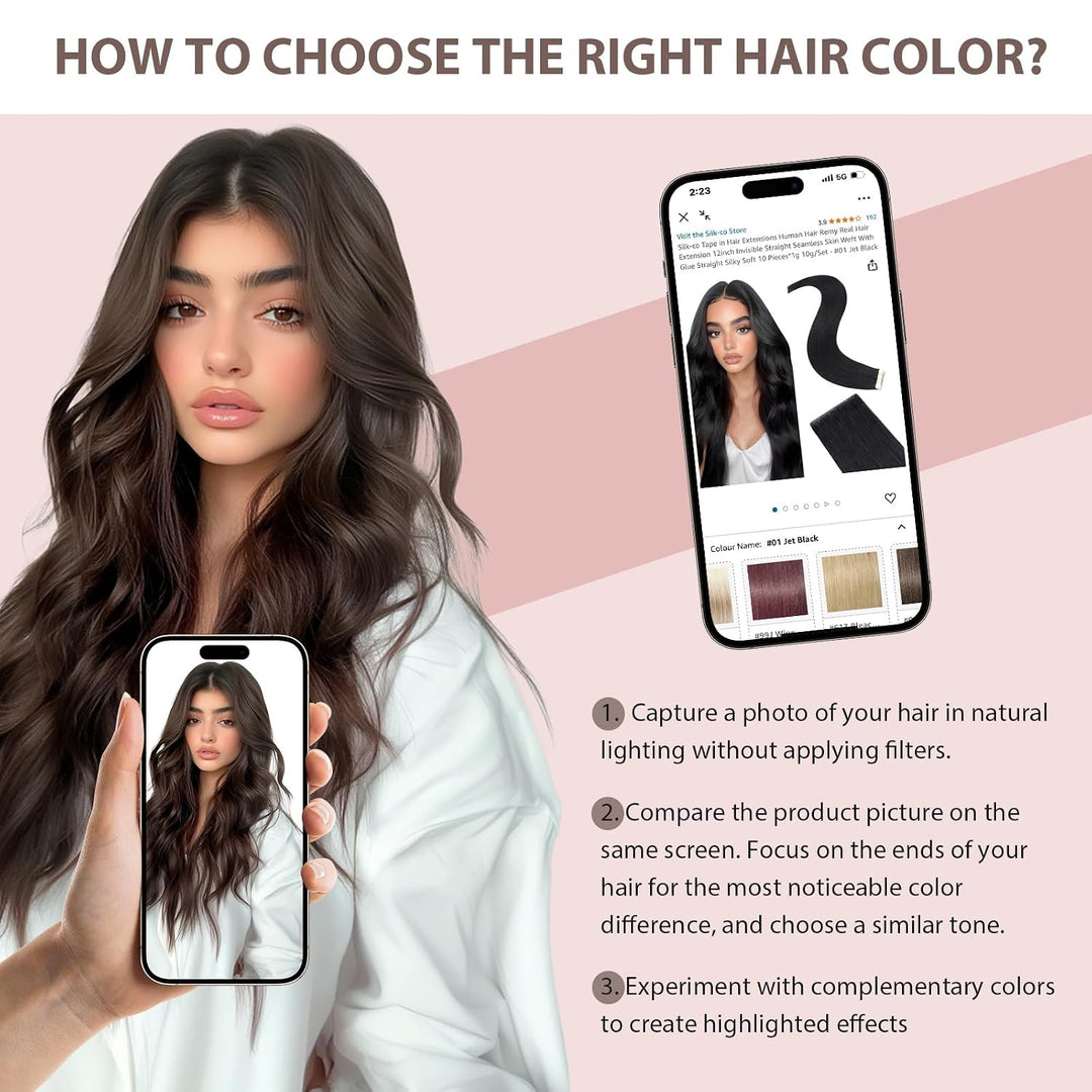 Silk-co unsichtbare Tape Extensions Echthaar 5stk + Klassiche Tape Echthaar 5tsk 20g, Invisible Haar