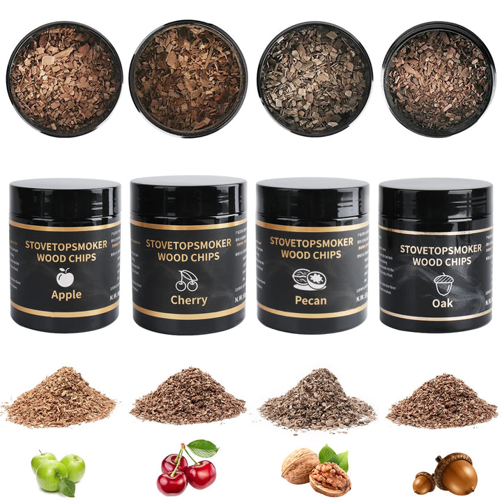 BORUIT Räucherchips aus Holz 90g,100% Alles natürlich Aroma Räucherholz Chips,hohe Qualität Äpfel/Ki