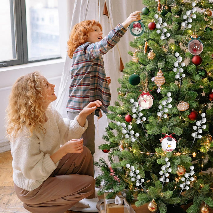 30 Stück Weisse Beeren Deko Zweige, Künstliche Weihnachtszweige für Winter deko &amp; Weihnachtsdekorati