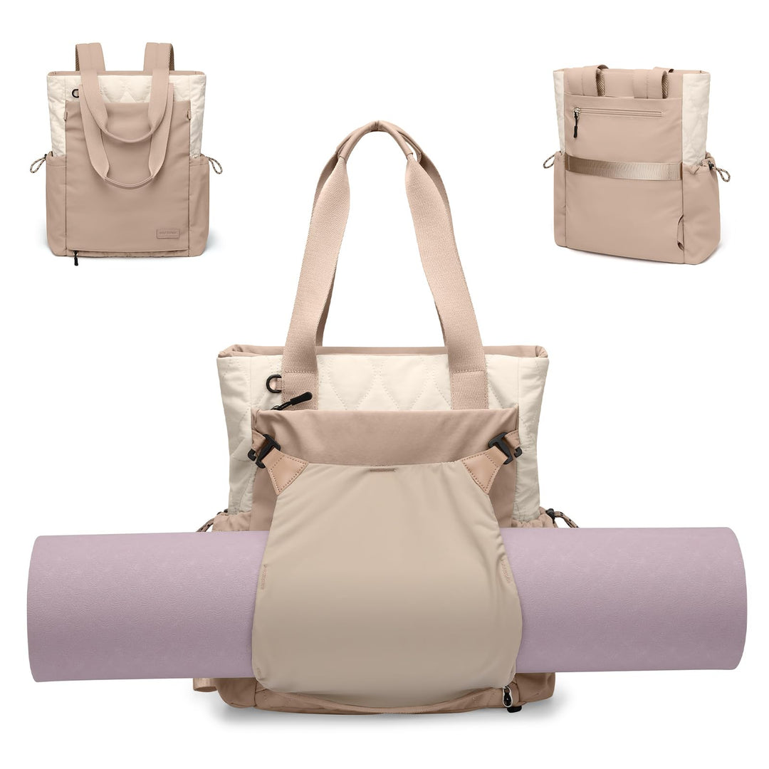 GOLF SUPAGS Convertible Laptop Rucksack Damen Yogatasche Sporttasche, Gesteppte Tragetasche, Yogamat