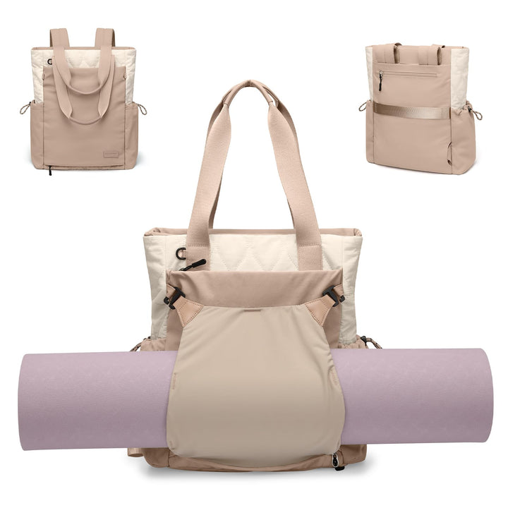GOLF SUPAGS Convertible Laptop Rucksack Damen Yogatasche Sporttasche, Gesteppte Tragetasche, Yogamat