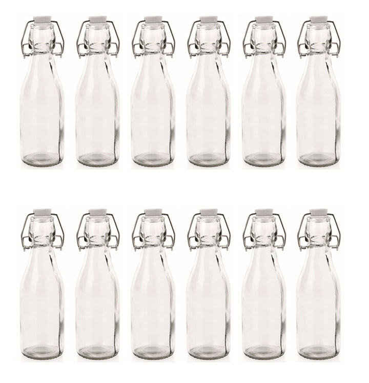 TAMLED Glasflasche mit Bügelverschluss 250 ml 12er Set