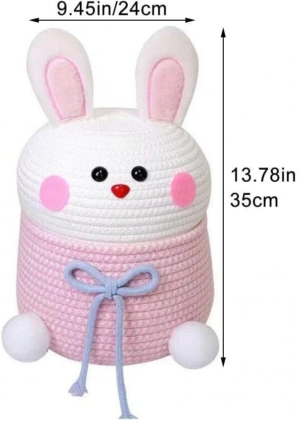 Cartoon Kaninchen Gewebter Korb Für Kleidungsstücke Snacks Aufbewahrung Kawaii Mädchen Prinzessin Ge