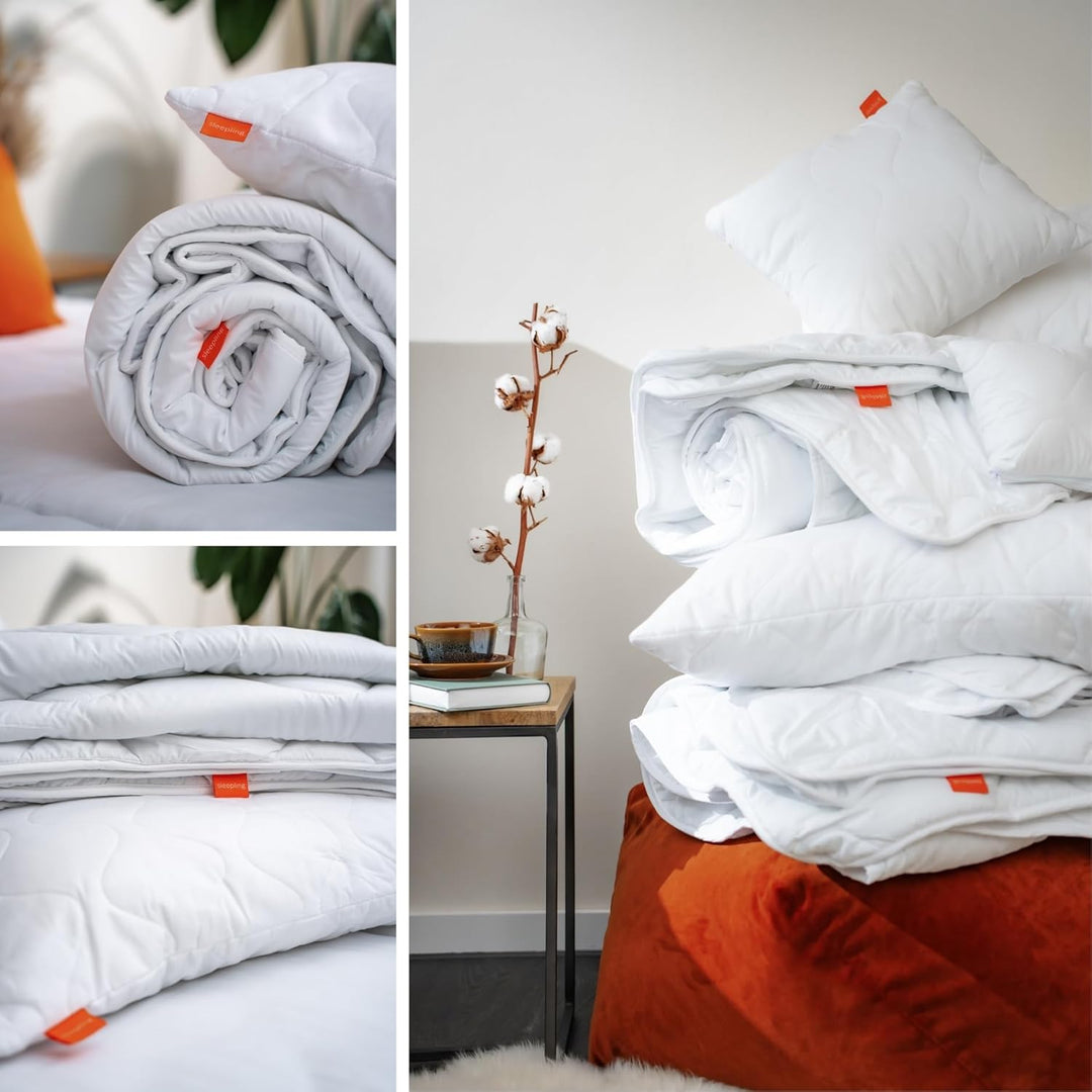 sleepling medium Bettdecke 155x220 Set mit Kissen 80x80, Bettzeug Ganzjahresdecke 155 x 220 + 80 x 8