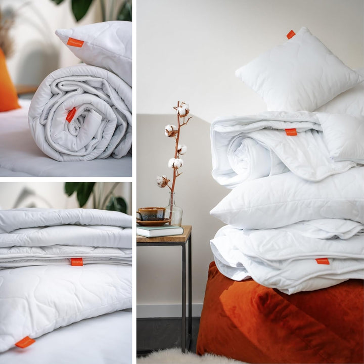 sleepling medium Bettdecke 155x220 Set mit Kissen 80x80, Bettzeug Ganzjahresdecke 155 x 220 + 80 x 8