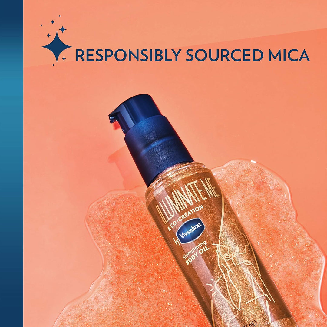 Vaseline Illuminate Me Shimmering Body Oil Created for Melanin Rich Skin Body Oil Illuminates Skin w
