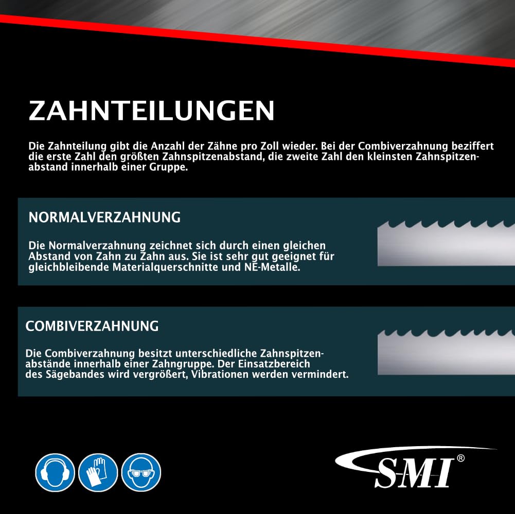 SMI 3er SET Bandsägeblatt Bi-Metall M42 Abmessung 2480 x 27 x 0,90 mm 10/14 ZpZ z.B. für Optimum, Ep