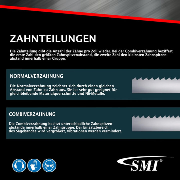 SMI 3er SET Bandsägeblatt Bi-Metall M42 Abmessung 2480 x 27 x 0,90 mm 10/14 ZpZ z.B. für Optimum, Ep