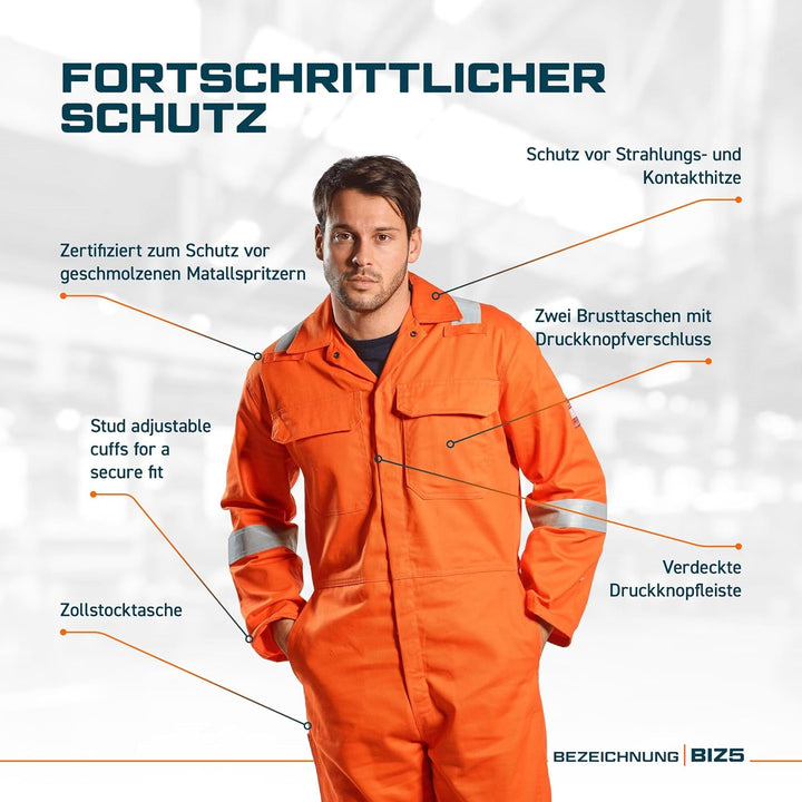 Portwest Bizweld Iona FR Overall, Grösse: 5XL, Farbe: Marine, BIZ5NAR5XL