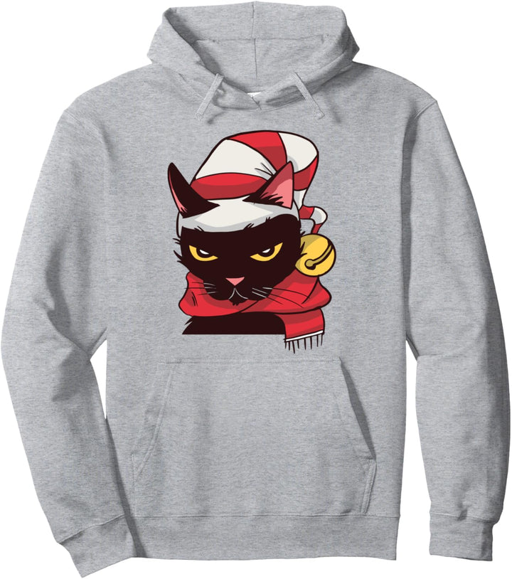 Lustiger Weihnachtspullover mit schwarzer Katze Pullover Hoodie