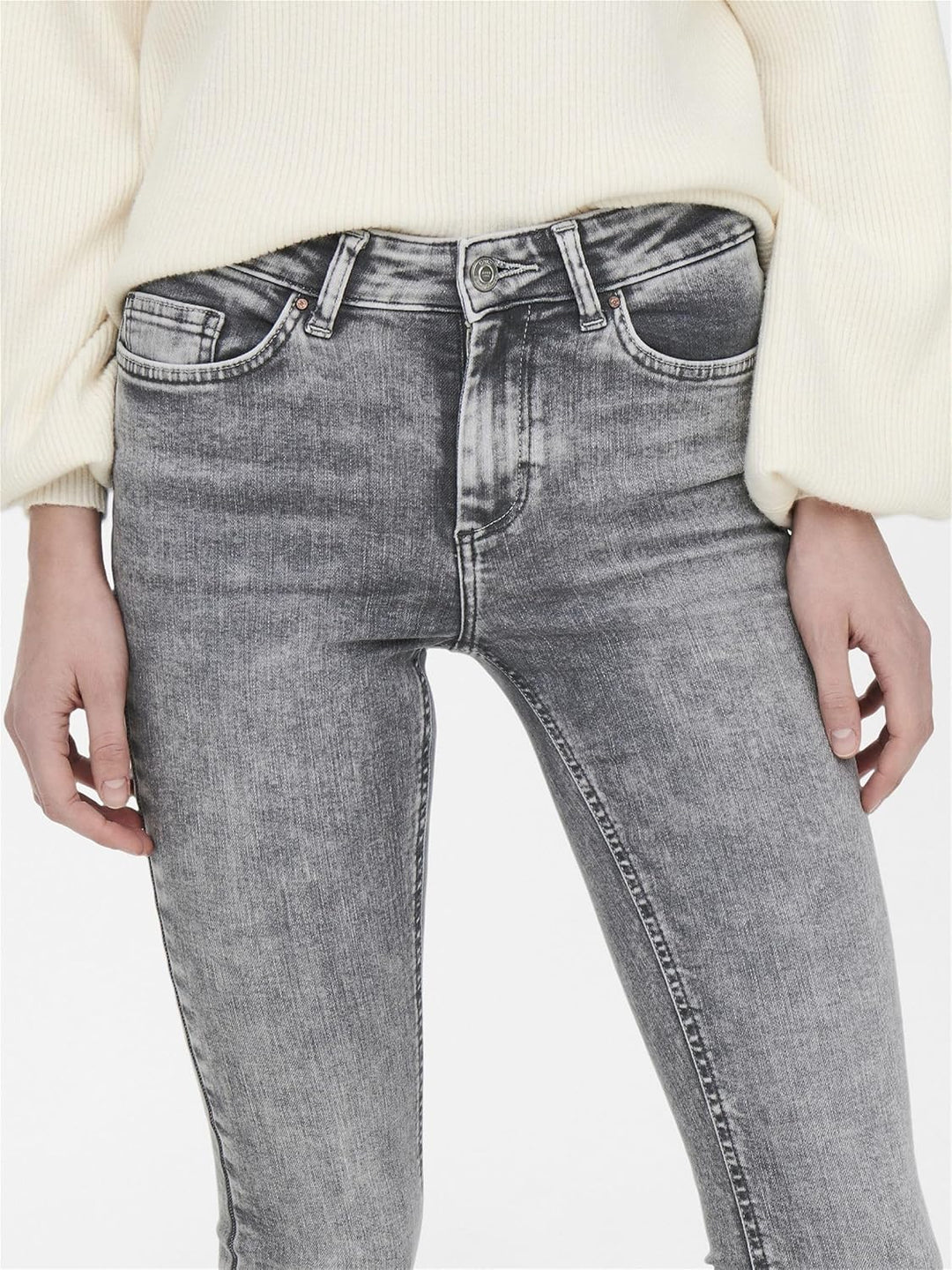 ONLY Female Skinny Jeans ONLBLUSH Mittlere Taille Skinny Fit Jeans XS Light Grey Denim, XS Light Gre