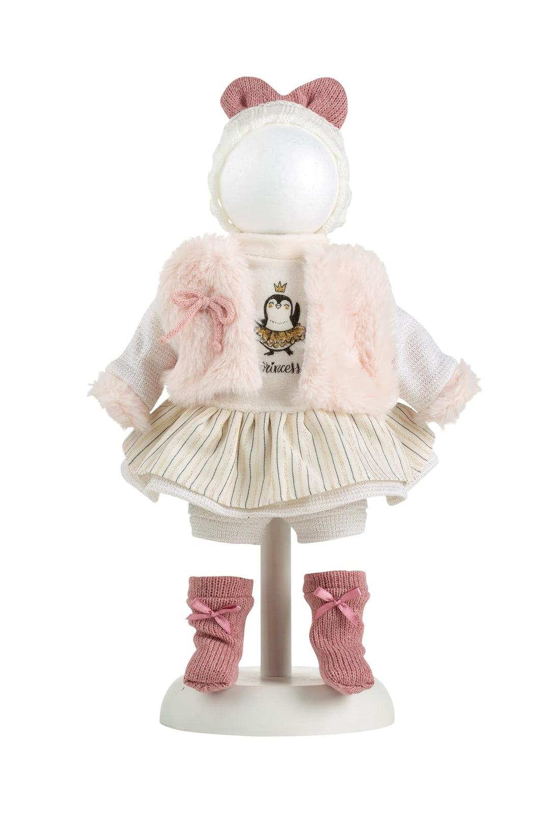Llorens 1025905 Puppenkleidung für 35 cm Puppen, Kleider-Set Pinguin mit trendigem Rock und Kuschelw