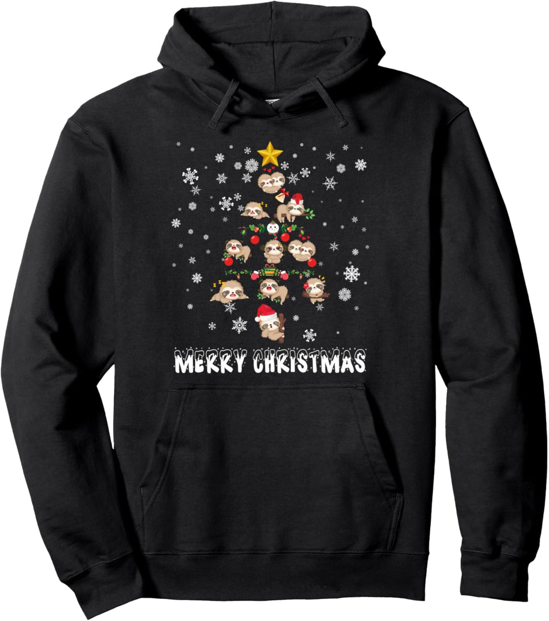 Weihnachten Weihnachtsbaum Faultier Merry Christmas Pullover Hoodie