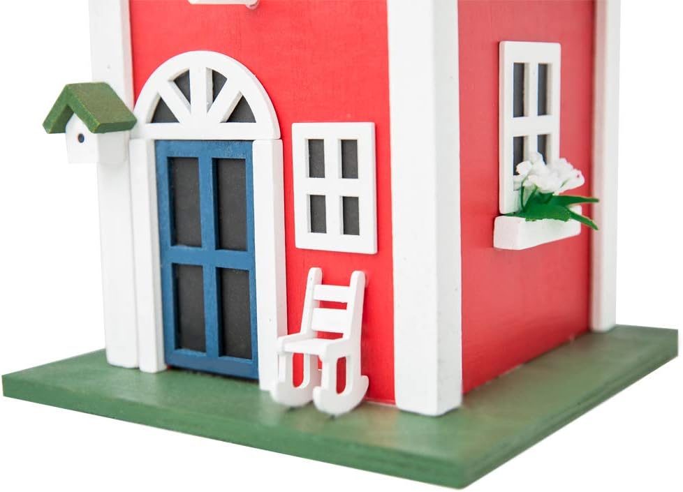 MEWANG Hängendes buntes Vogelhaus Garten Landhäuser Vogelhaus Höhle 24,6 cm Holz rot, rot