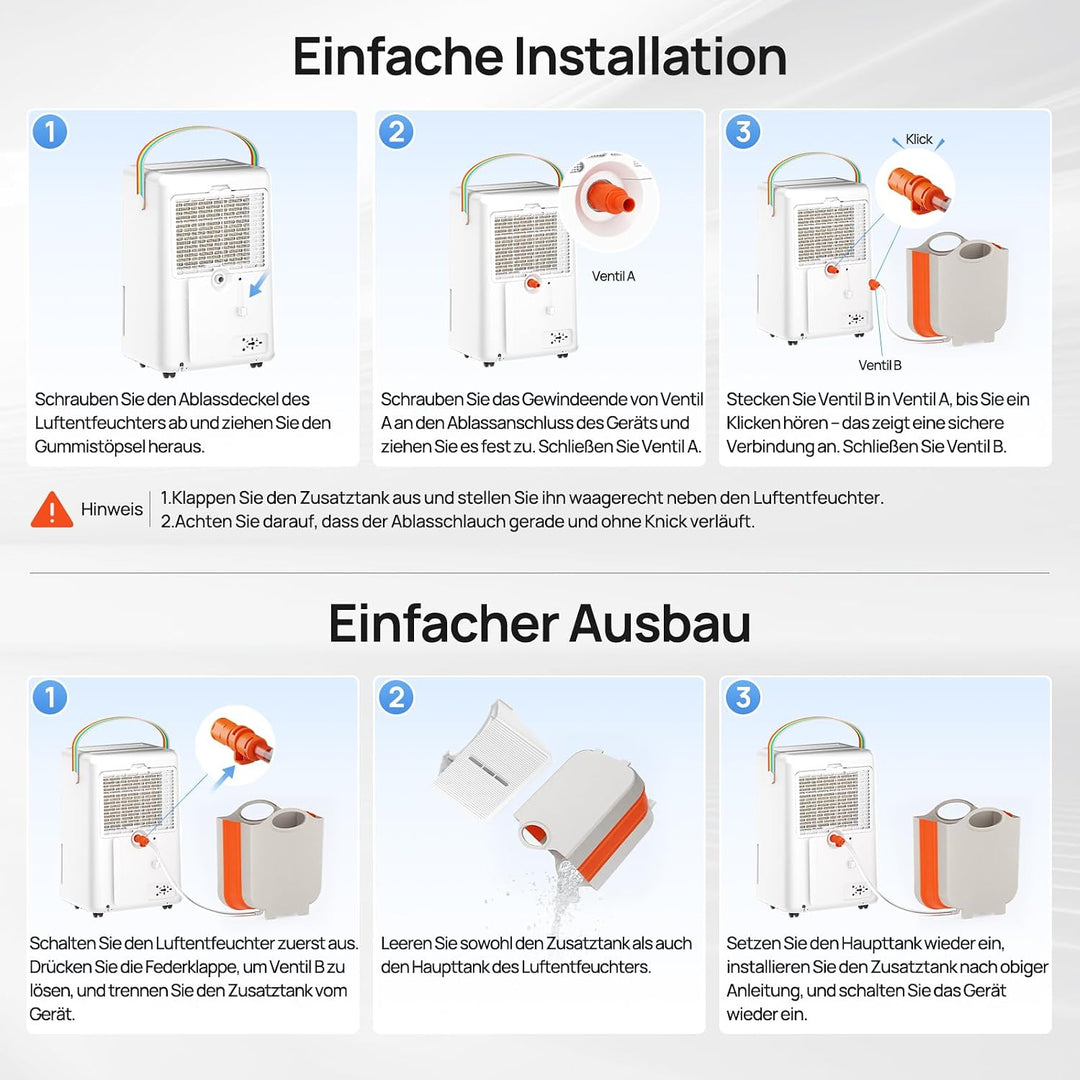 KNKA Luftentfeuchter mit 10L Aussentank Faltbar Platzsparend