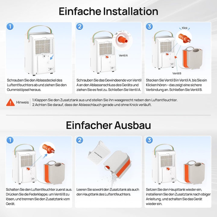KNKA Luftentfeuchter mit 10L Aussentank Faltbar Platzsparend