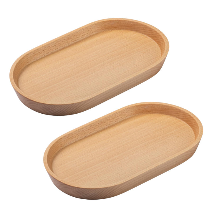 Mini Tablett Holz Kleines Serviertablett, Oval Deko holz Tablett 20x12cm, Servierteller Holztablett