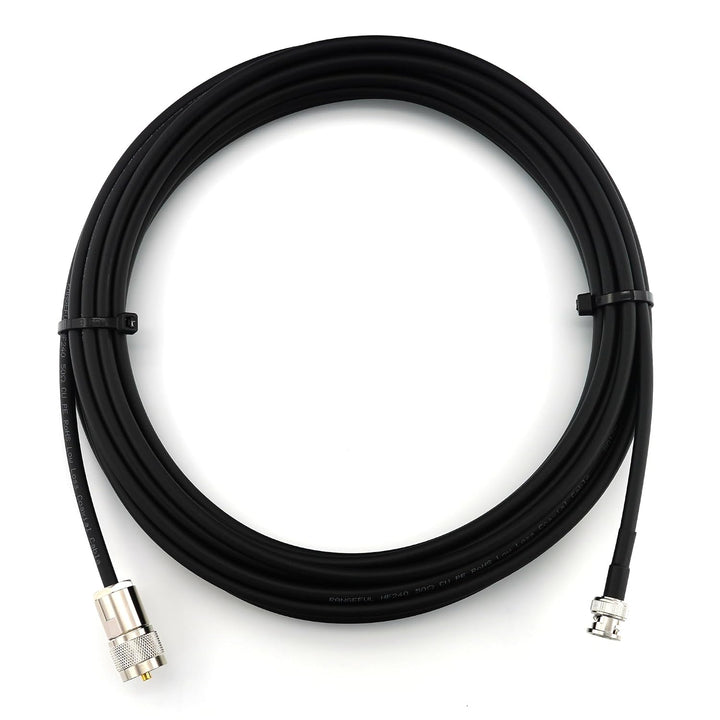 10m BNC Stecker auf PL259 UHF Koaxialkabel — BNC PL Verlängerungskabel HF-240 (LMR 240 Äquivalent) 1