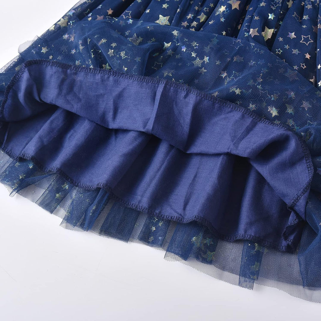 DXTON Mädchen Einhorn Kleider Prinzessin Kleid Party Geburtstag Ferien Baby Kleid Gr. 90-130 Blaulh4