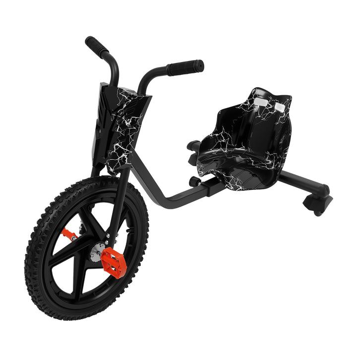 Drift-Trike mit Pedalantrieb Go-Kart Bis 80kg für Kinder Schwarzer Blitz, Schwarzer Blitz