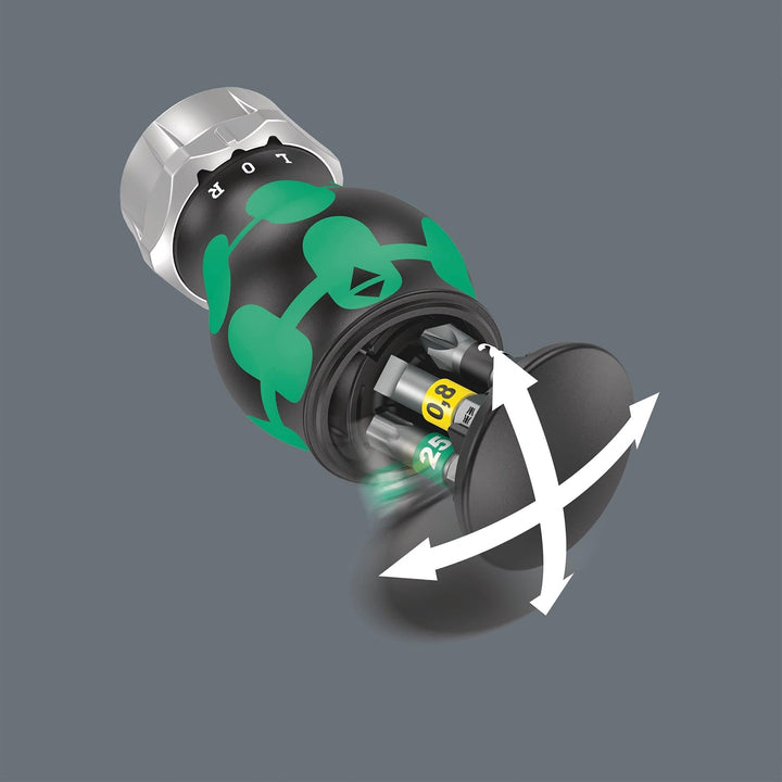 Wera 05008884001 Kraftform Kompakt Stubby Magazin RA 2, Stubby Ratschenschraubendreher mit Bit Magaz