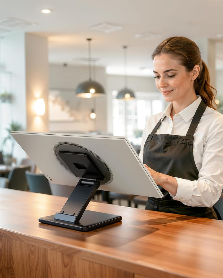 monTEK portabler Monitorständer für 17–27 Zoll Touchscreens, POS &amp; Mini PC
