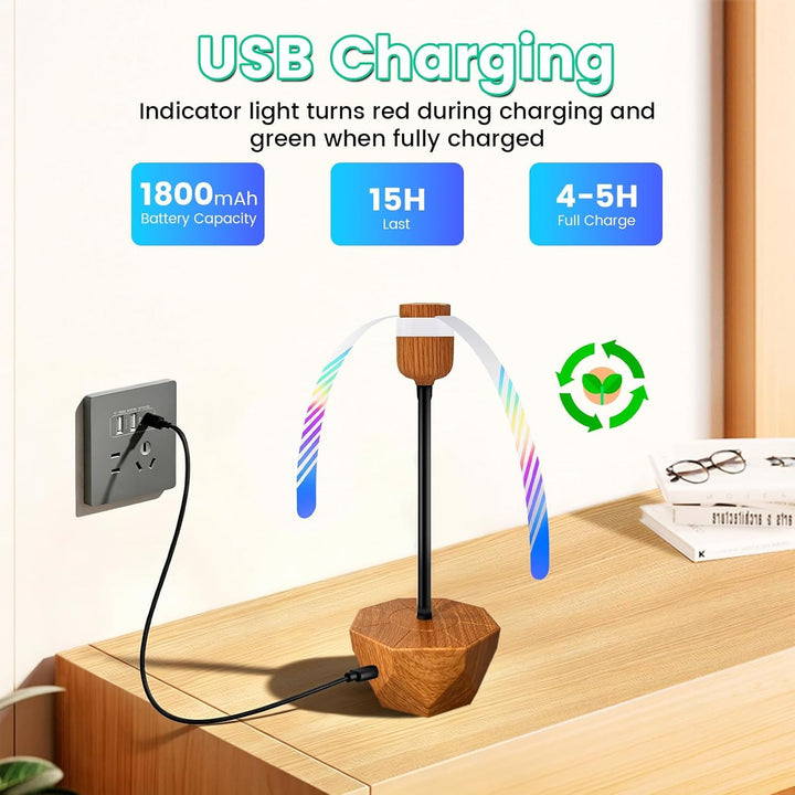 Fliegenventilatoren für Tische, 4 Stück, USB-C-wiederaufladbarer Tischventilator mit doppelseitigen,
