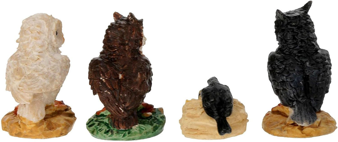 Holyart Weihnachtskrippen: Set von 4 Eulen für Krippen 11cm