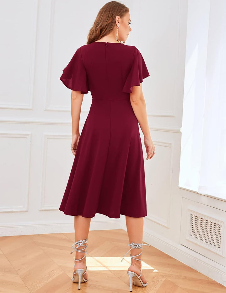 bridesmay Damen Kleider Vintage Kleider 50er Jahre Rockabilly A Line Cocktailkleid Abendkleider Eleg