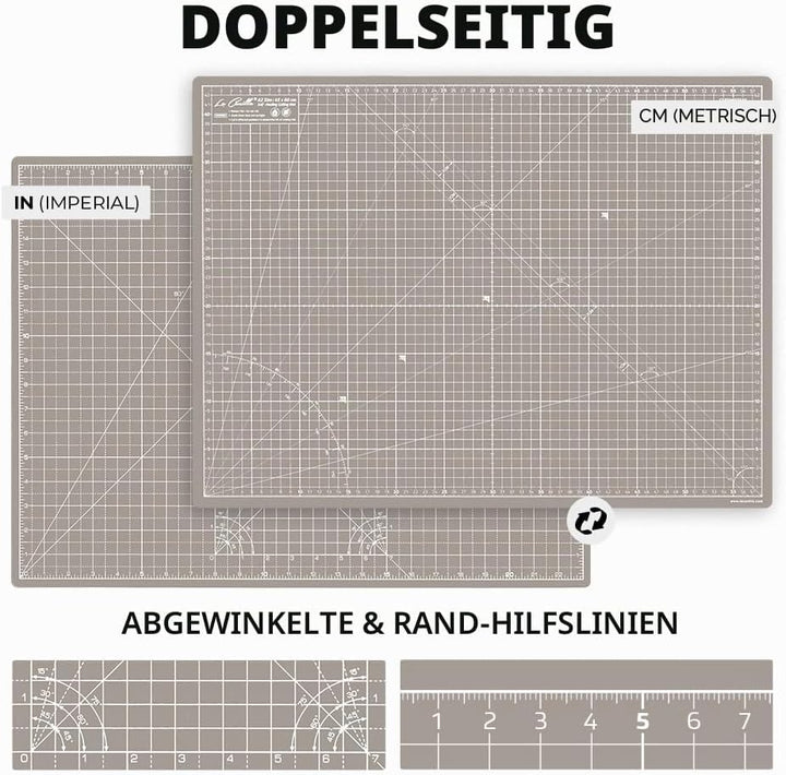 La Canilla Schneidematte A1 Selbstheilend (60x90 cm - 36x24") Cutting Mat Schneideunterlage für Bast