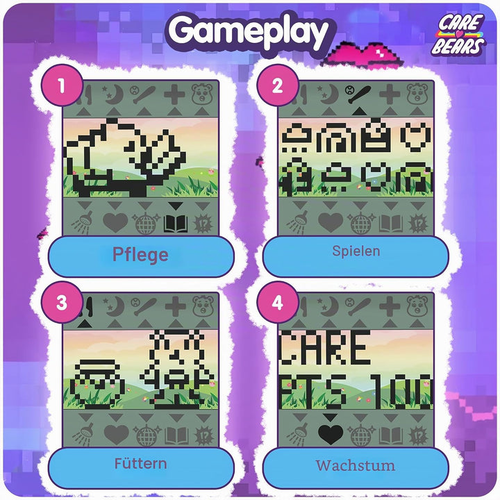 Care Bears Digital Pet - Share Bear Cyber Pet with Care Features, 1.4” Inch Screen, Handheld Interac