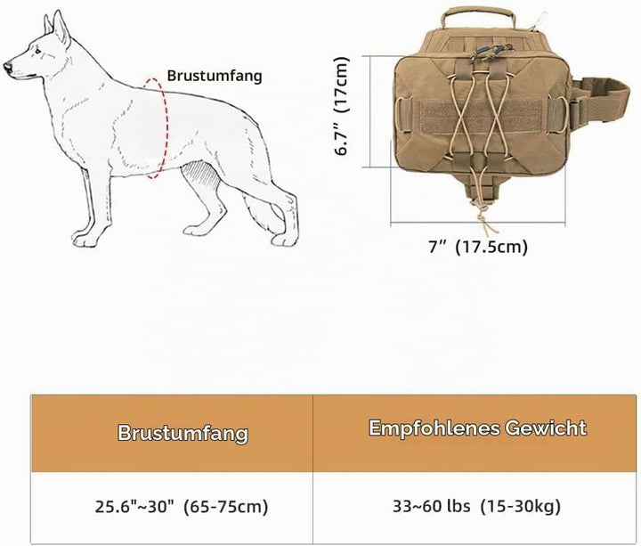 EXCELLENT ELITE SPANKER Service Jagd Hund Rucksack Rucksack Hundegeschirr Satteltasche Hunderucksack