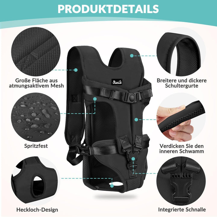 Nasjac Hunderucksack, Verstellbarer Frontträger für Haustiere, Beine draussen &amp; einfach anzupassen &amp;