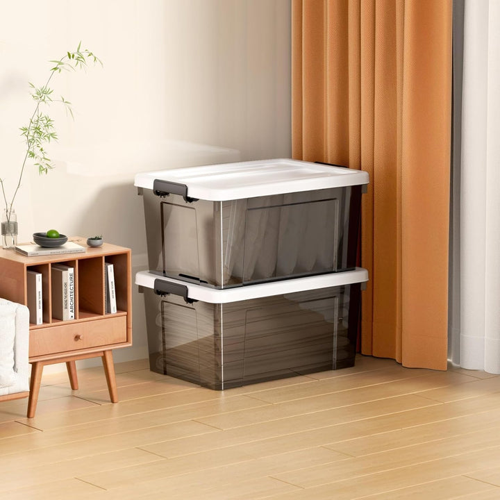 Cetomo 65L*3 Plastic Storage box, Tote box,Organizing Container with Durable Lid and Secure Latching