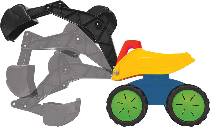GOWI Giant Bagger Sitzbagger Sandbagger (Blau/Gelb) Mehrfarbig, Mehrfarbig