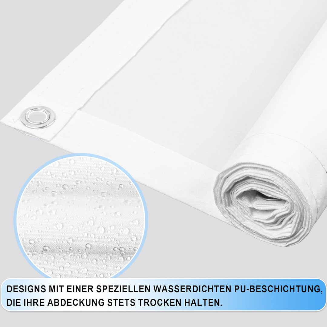 Sunnylaxx 2x3m Sonnensegel Wasserdicht Rechteckig Weiss Weiss 2x3m, Weiss 2x3m