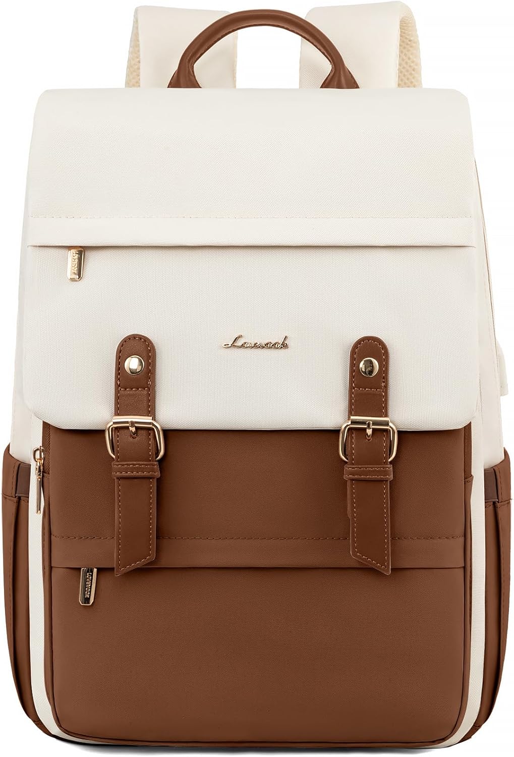 LOVEVOOK Rucksack Damen Braun, Laptop Schulrucksack Wasserdicht, Daypacks Arbeitstasche, Schultasche