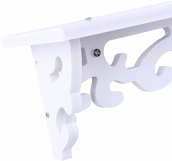 Yosoo weiss Regal Shabby Chic Filigrane Stil Cut Out Design Wandregal, Pastoral Hohl geschnitzt Wand