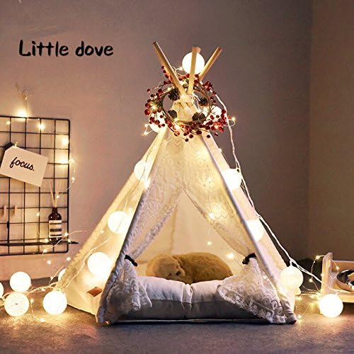 Little Dove,Hunde-Tipi-Zelt, Hause und Zelt mit Spitze für Hund oder Haustier, abnehmbar und waschba