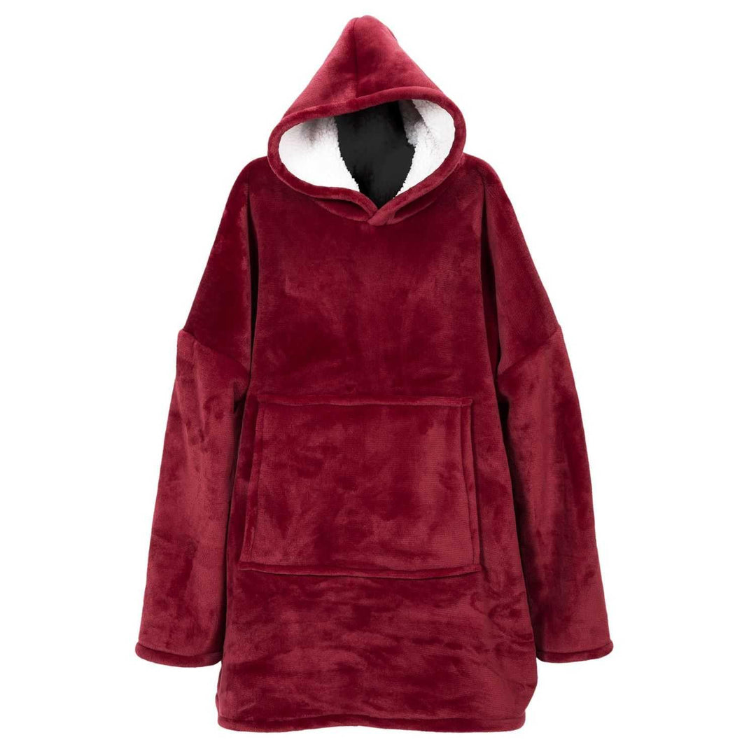 HOME DECO FACTORY, TX91681, Red Sherpa Inner Hoodie, Ultimate Comfort, Modern Style, Versatile as a
